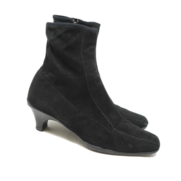 PRADA Italy Black Tessuto Fabric Ankle Booties Side Zip Logo Size 38 / 7.5 - Picture 2 of 10